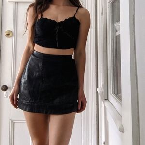 Free People Vegan Leather Miniskirt